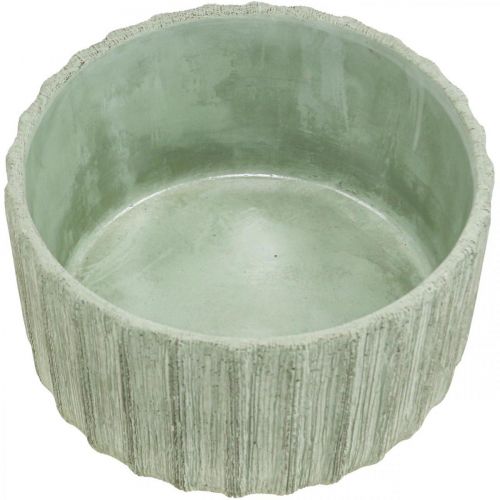 Floristik24 Decorative bowl green ceramic retro striped Ø20cm H11cm
