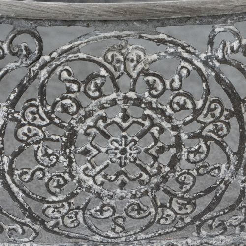 Product Decorative bowl metal oval pattern gray 25.5/29/34.5cm set of 3