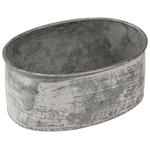 Product Decorative Bowl Metal Plug-in Bowl Oval Grey L22.5/19.5/16cm Set of 3