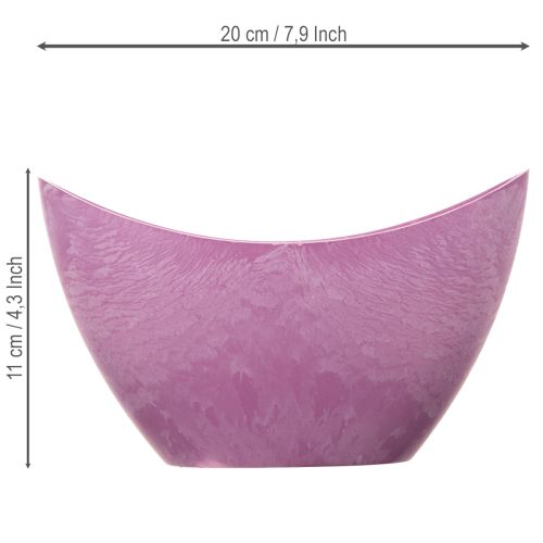 Pink Plastic Decorative Bowl 20cm x 9cm x 11.5cm | Floristik24.ie
