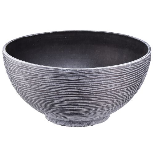 Decorative bowl round plant bowl grey black Ø40cm H19,5cm