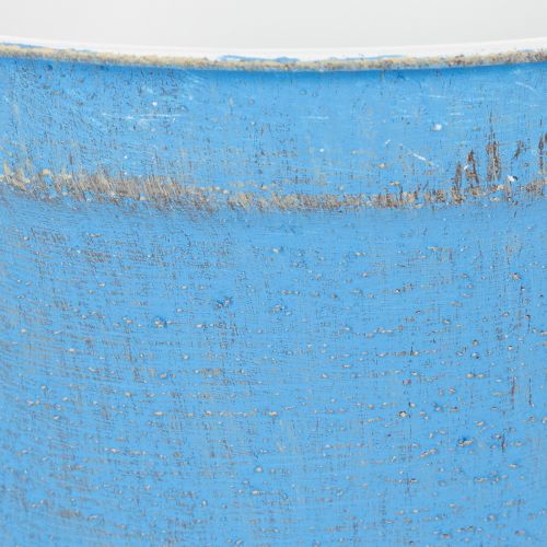 Product Decorative bowl/planter, blue metal, shabby chic decor, Ø21cm, H10.5cm