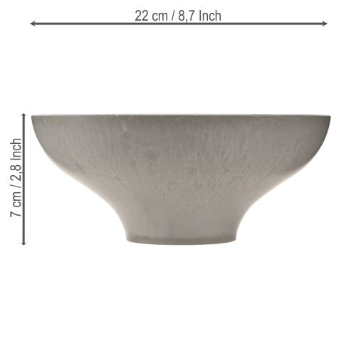 Decorative bowl with base, round plant bowl, grey, Ø19cm, H8cm | Floristik24.ie