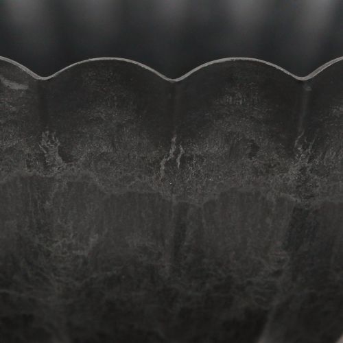 Floristik24 Decorative bowl round anthracite plant bowl with grooves Ø28cm
