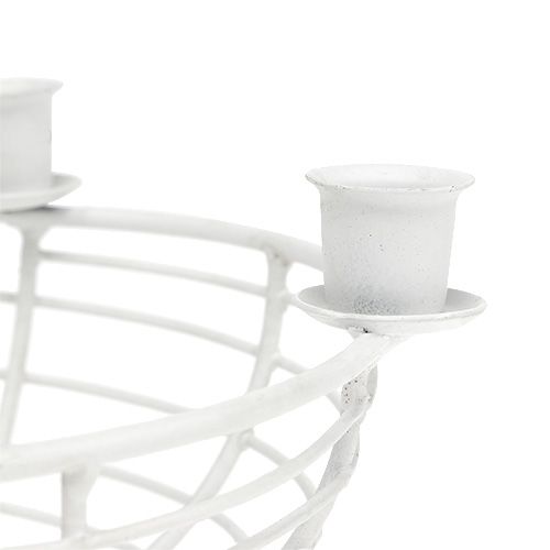 Product Decorative bowl with 4 tree candle holders white Ø14cm
