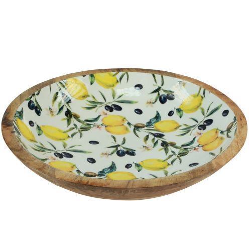 Decorative bowl wooden bowl lemon mango wood Ø30/24cm set of 2