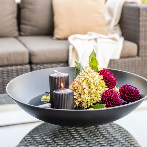 Floristik24 Decorative bowl metal black round metal bowl with base Ø50cm