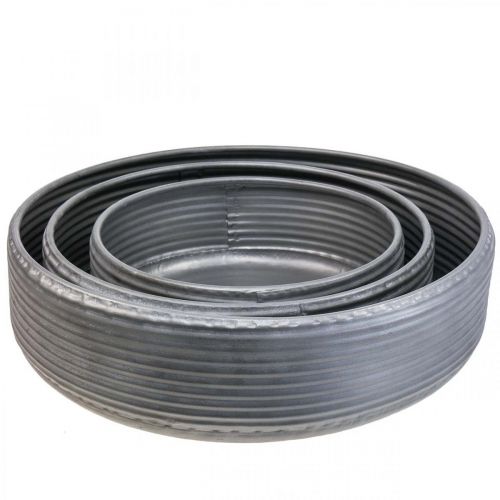 Floristik24 Decorative bowl large metal bowl gray 30/38/46cm set of 3