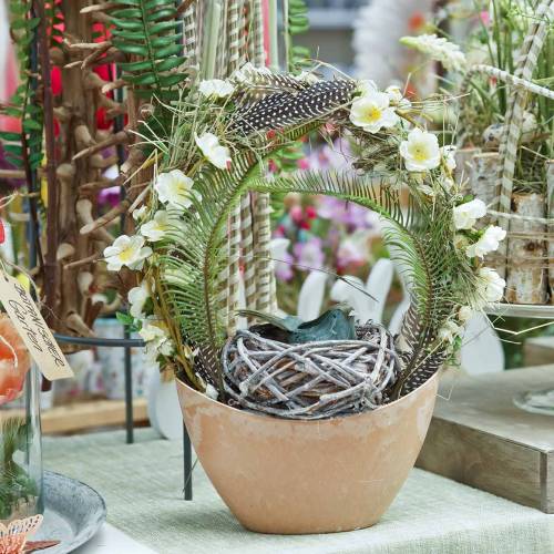 Floristik24 Decorative bowl light orange 20cm x 9cm H11.5cm, 1p