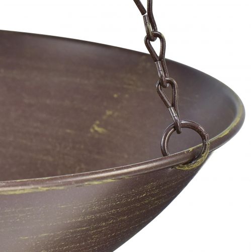 Floristik24 Decorative bowl for hanging metal dark brown Ø30cm H55cm