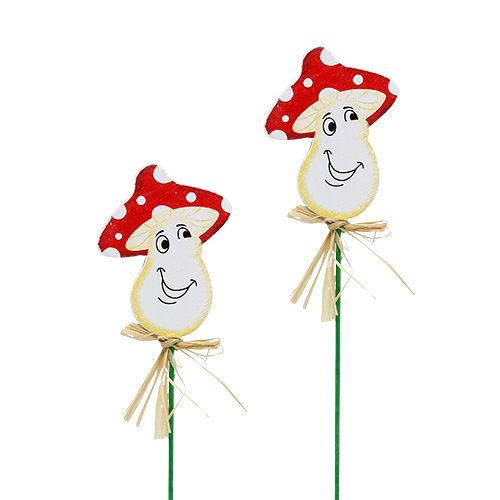 Floristik24 Decorative plug mushroom 6.5cm L27cm 24 pcs