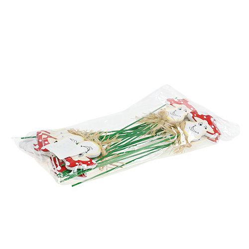 Floristik24 Decorative plug mushroom 6.5cm L27cm 24 pcs