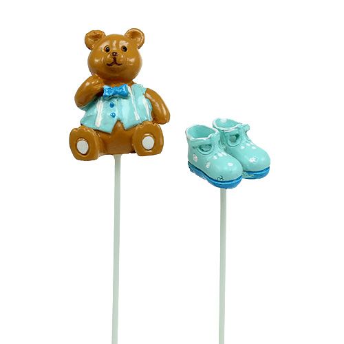 Decorative plug bear, shoe blue 1.5-4cm 16 pcs