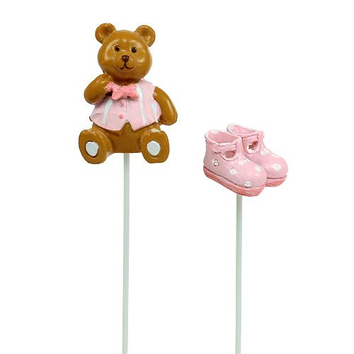 Floristik24 Decorative plug bear, shoe pink 1,5-4cm 16 pcs