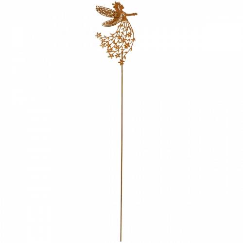 Floristik24 Decorative plug flower elf, spring, metal decoration, fairy on a stick, patina