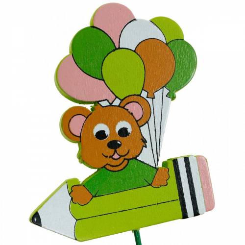 Floristik24 Decorative pin with teddy and balloons flower pin summer decoration children 16 pcs