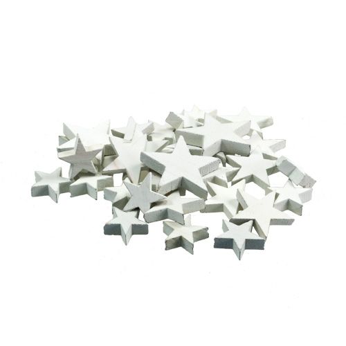 Floristik24 Wooden stars, Christmas decoration, wedding, Advent white Ø3–5cm 72 pcs