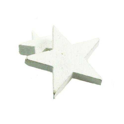 Floristik24 Wooden stars, Christmas decoration, wedding, Advent white Ø3–5cm 72 pcs