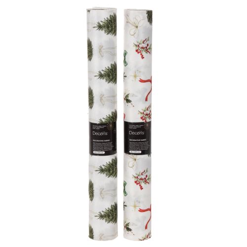 Christmas decorative fabric, sold by the meter, 120cm wide, 2 pieces | Floristik24.ie