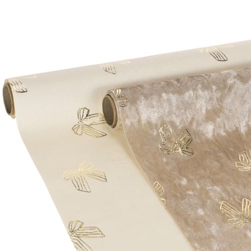 Table runner, decorative fabric, patterned, wide bows, 35x120cm, 2 pieces buy online | Floristik24.ie