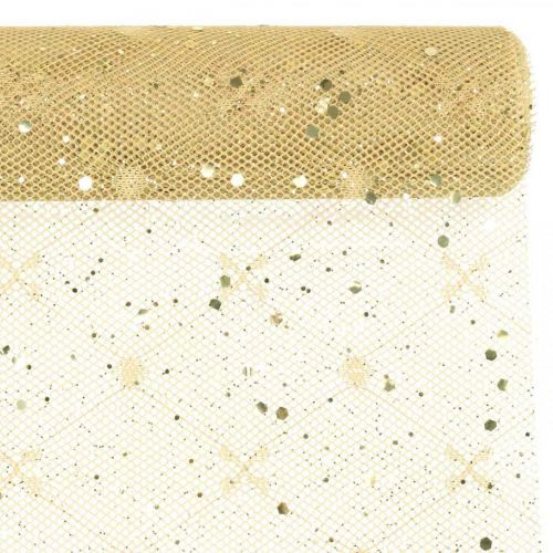 Floristik24 Tablecloth Deco Fabric Yellow Gold x 2 Assorted 35x200cm