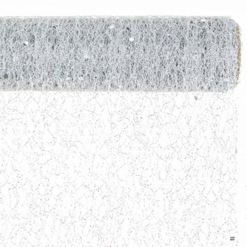 Floristik24 Table band decorative fabric gray silver x 2 assorted 35x200cm