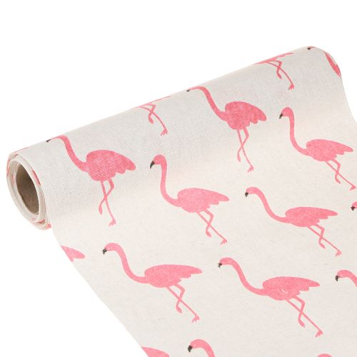 Decorative fabric flamingo white-pink 30cm x 3m