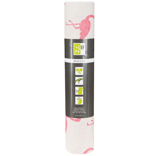 Product Decorative fabric flamingo white-pink 30cm x 3m