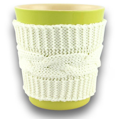 Floristik24 Decorative knitted tube 15 x 13cm cream 2pcs