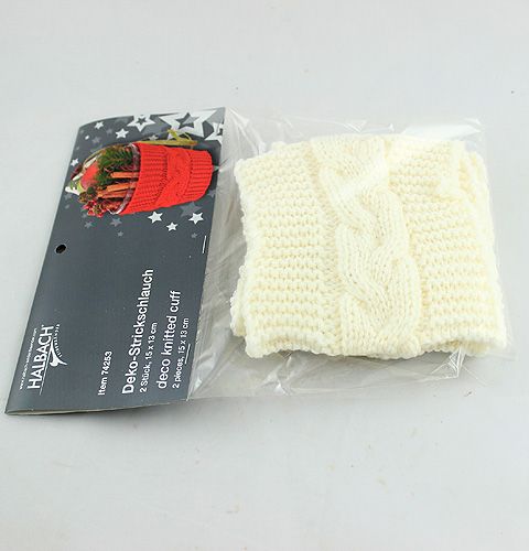 Product Decorative knitted tube 15 x 13cm cream 2pcs