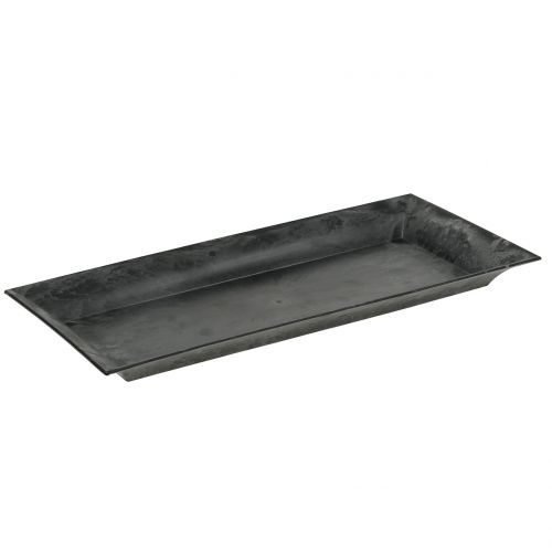 Floristik24 Decorative tray marbled anthracite 36x17cm 6pcs