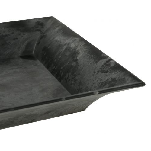 Floristik24 Decorative tray marbled anthracite 36x17cm 6pcs