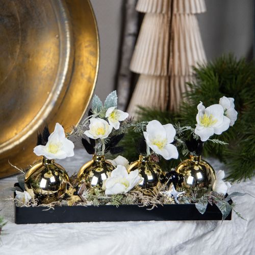 Product Decorative tray metal wood metal tray wooden base 40x13x3cm