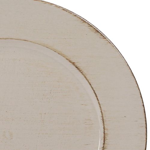 Floristik24 Decorative plate plastic decorative plastic plate grey brown Ø33cm