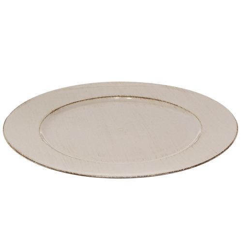 Floristik24 Decorative plate plastic decorative plastic plate grey brown Ø33cm