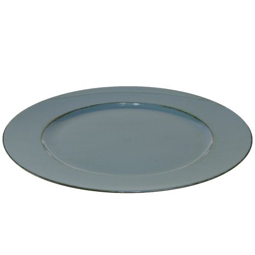 Product Decorative plate plastic decorative plastic plate petrol brown Ø33cm