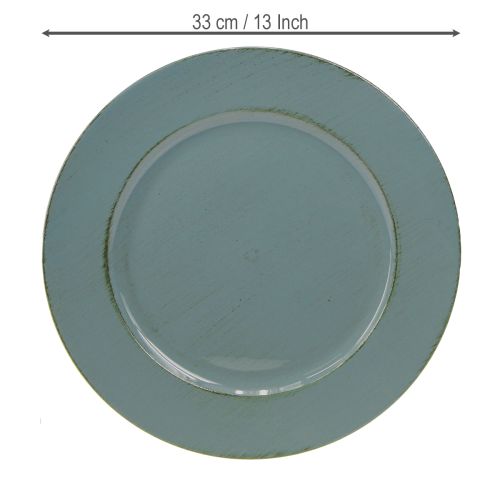 Product Decorative plate plastic decorative plastic plate petrol brown Ø33cm