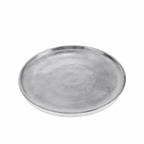 Floristik24 Decorative plate clay Ø20cm silver
