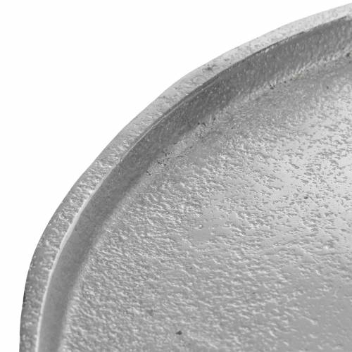 Floristik24 Decorative plate clay Ø31cm silver