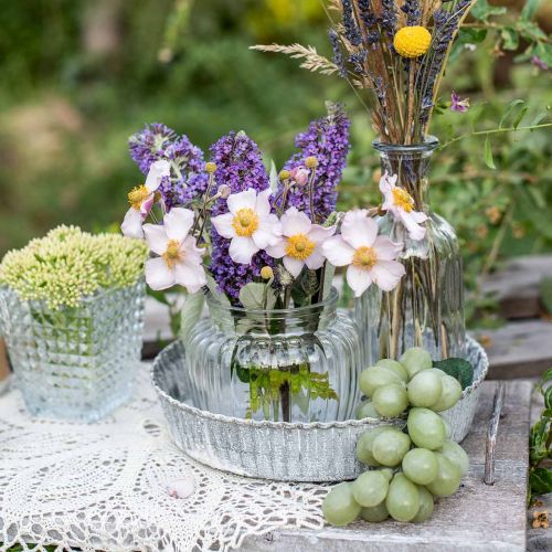 Floristik24 Decorative plate cake pan, metal decoration, round candle tray, white washed Ø21.5cm H4.5cm