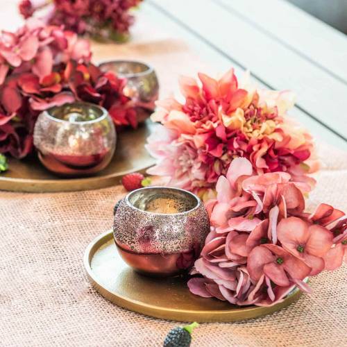 Floristik24 Decorative plate clay Ø20cm gold