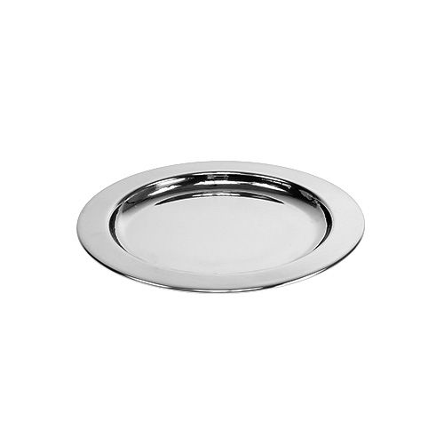 Decorative plate made of metal Ø10.5cm silver