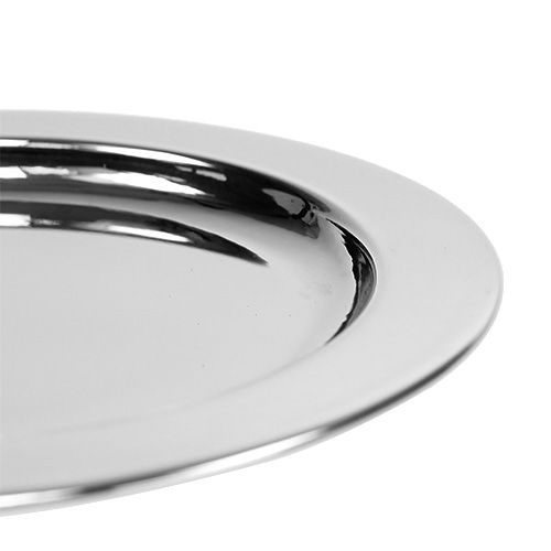Floristik24 Decorative plate made of metal Ø10.5cm silver