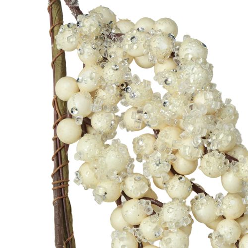 Product Decorative branch snowberries winter garland cream 130cm