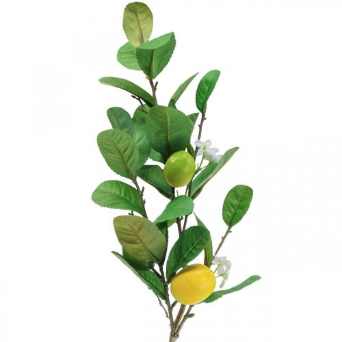 Product Decorative lemon branch with flowers and fruits H68cm