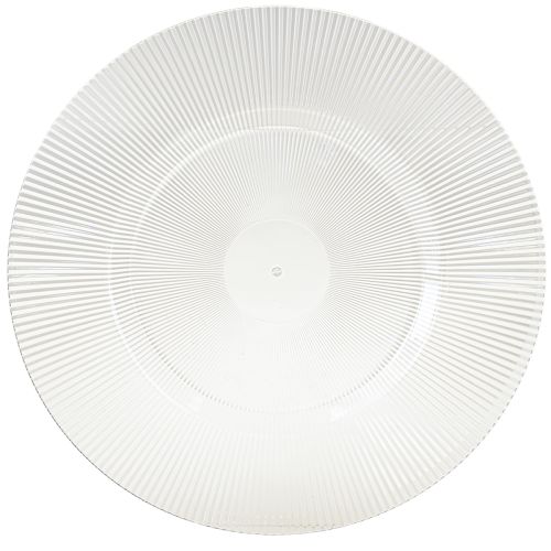 Decorative plate with grooves plastic plate plastic plate clear Ø33cm