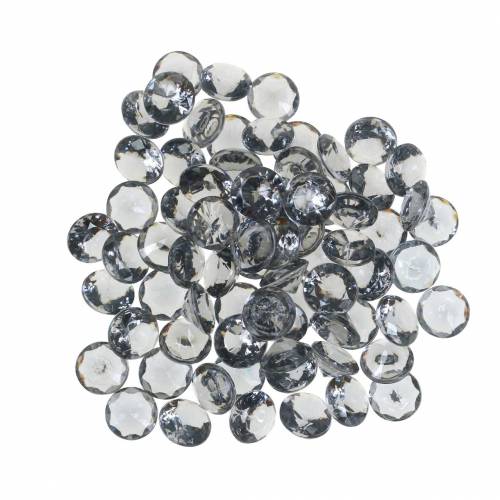 Floristik24 Decorative stones diamond acrylic gray Ø1.2cm 175g jewelry decoration