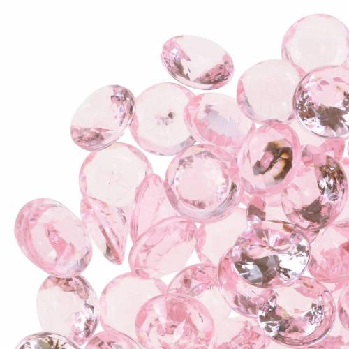 Floristik24 Decorative stones diamond acrylic light pink Ø1.2cm 175g for birthday decoration
