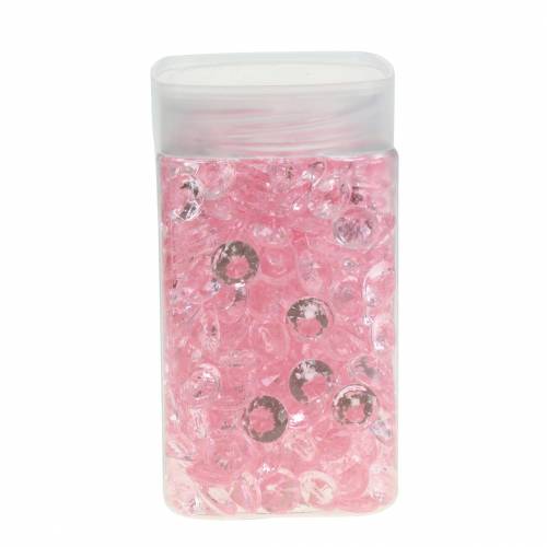 Floristik24 Decorative stones diamond acrylic light pink Ø1.2cm 175g for birthday decoration
