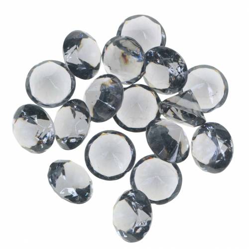 Floristik24 Decorative stones diamond acrylic anthracite gray Ø1.8cm 150g for table decoration